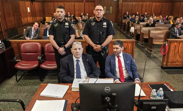 Harvey Weinstein appears in criminal court in New York, Tuesday, April 21, 2026. (AP Photo/Richard Drew, Pool)