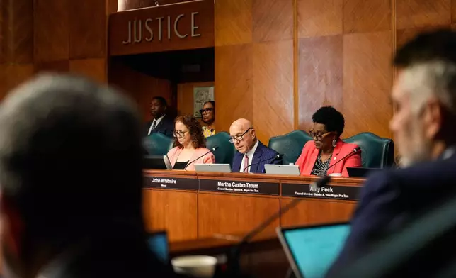 Houston Mayor John Whitmire speaks during a City Council meeting considering whether to repeal a newly approved proposal limiting cooperation with U.S. Immigration and Customs Enforcement at City Hall, in Houston, Wednesday, April 22, 2026. (Raquel Natalicchio/Houston Chronicle via AP)
