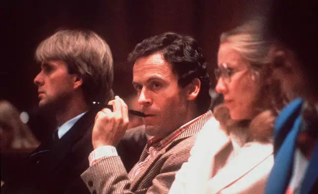 FILE - This 1979 file photo shows Ted Bundy, convicted murderer, in a Miami courtroom. (AP Photo, File)