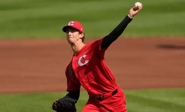 Cincinnati Reds pitcher Brandon Williamson throws during the first inning of a baseball game against the Los Angeles Angels in Cincinnati, Saturday, April 11, 2026. (AP Photo/Carolyn Kaster)