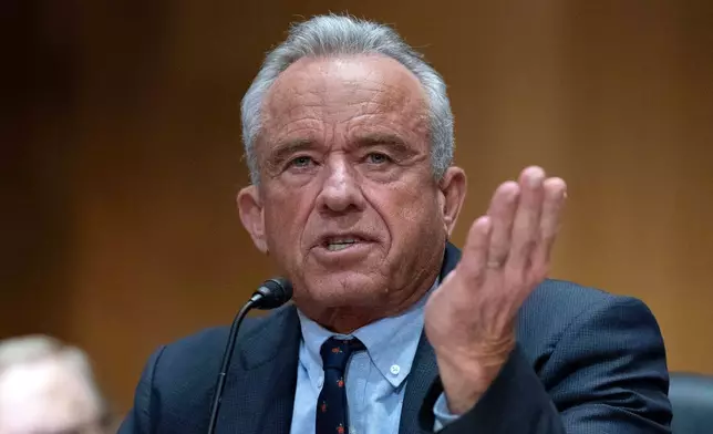 Health and Human Services Secretary Robert F. Kennedy Jr. testifies before a Senate Committee on Finance hearing on Capitol Hill, Wednesday, April 22, 2026, in Washington. (AP Photo/Jose Luis Magana)