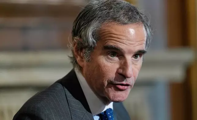 FILE - Rafael Grossi speaks during an event at the Council on Foreign Relations in New York, April 23, 2026. (AP Photo/Seth Wenig, File)