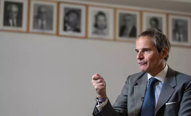 Rafael Grossi, International Atomic Energy Agency (IAEA) Director General and a candidate for United Nations Secretary-General, speaks during an interview at U.N. headquarters, Tuesday, April 28, 2026. (AP Photo/Yuki Iwamura)