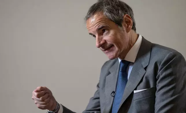 Rafael Grossi, International Atomic Energy Agency (IAEA) Director General and a candidate for United Nations Secretary-General, speaks during an interview at U.N. headquarters, Tuesday, April 28, 2026. (AP Photo/Yuki Iwamura)