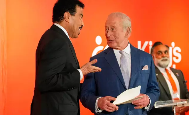 Lionel Richie speaks with Britain's King Charles III during a cultural reception Wednesday, April 29, 2026, in New York. (AP Photo/Yuki Iwamura, Pool)