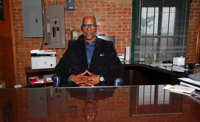 Richard Miles, founder and CEO of Miles of Freedom, a Dallas-based group that provides help for individuals after they have been released from prison, whether they are on parole or are exonerees, poses for a photo Tuesday, April 21, 2026 in Dallas. (AP Photo/Julio Cortez)