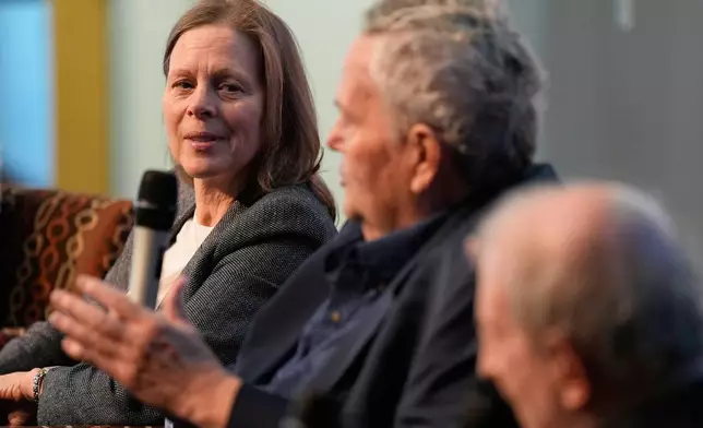 Val Ackerman, commissioner of the Big East Conference, listens during an event Friday, April 3, 2026, in Phoenix. (AP Photo/John Locher)