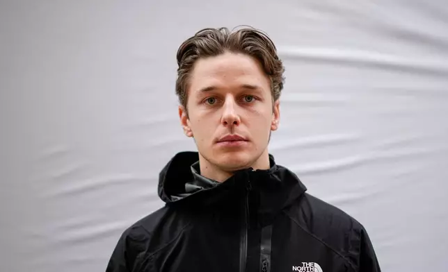 Jakab Szilagyi-Trefas, 22, poses for a portrait in Budapest, Hungary, Monday, April 13, 2026. "Young people brought out the bravery of society." (AP Photo/Petr David Josek)