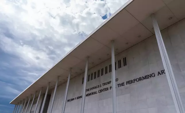 The John F. Kennedy Center for the Performing Arts is seen following a media tour intended to show building damage, Wednesday, April 22, 2026, in Washington. (AP Photo/Julia Demaree Nikhinson)