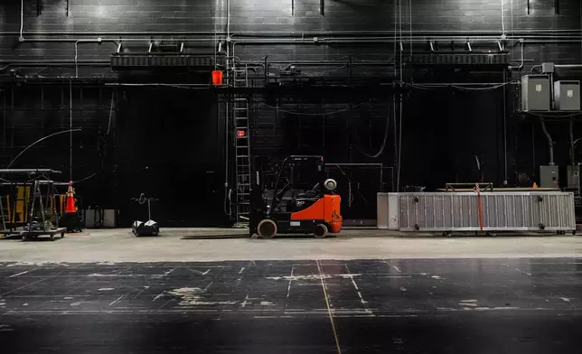 The John F. Kennedy Center for the Performing Arts Opera House backstage area is seen during a media tour intended to show building damage, Wednesday, April 22, 2026, in Washington. (AP Photo/Julia Demaree Nikhinson)