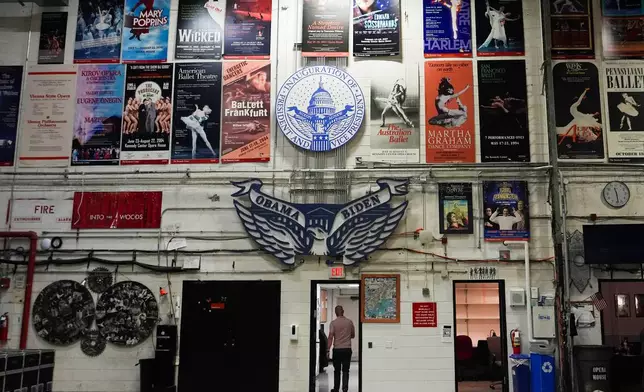 The John F. Kennedy Center for the Performing Arts Opera House backstage area is seen during a media tour intended to show building damage, Wednesday, April 22, 2026, in Washington. (AP Photo/Julia Demaree Nikhinson)