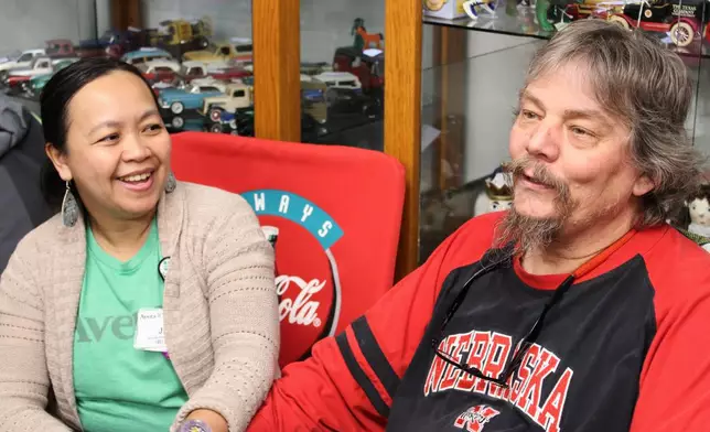 Jane and Rick Saint John discuss how important their local hospital, Avera Creighton Hospital, is in their rural community, Feb. 24, 2026, in Creighton, Neb. (AP Photo/Margery A. Beck)