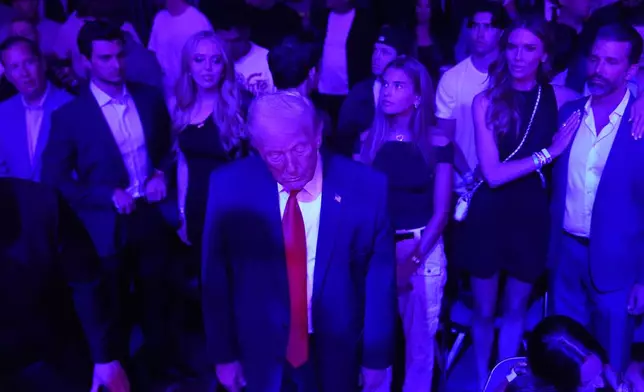 President Donald Trump attends the UFC 327 at Kaseya Center, Saturday, April 11, 2026, in Miami. (AP Photo/Julia Demaree Nikhinson, Pool)