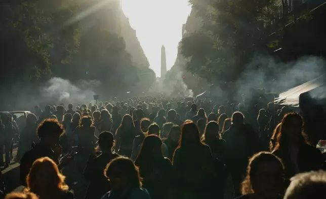 FILE - People protest to demand more funding for public universities in Buenos Aires, Argentina, May 12, 2026. (AP Photo/Rodrigo Abd, File)
