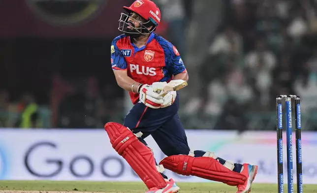 Punjab Kings' Prabhsimran Singh plays a shot during the Indian Premier League cricket match between Lucknow Super Giants and Punjab Kings, in Lucknow, India, Saturday, May 23, 2026. (AP Photo)