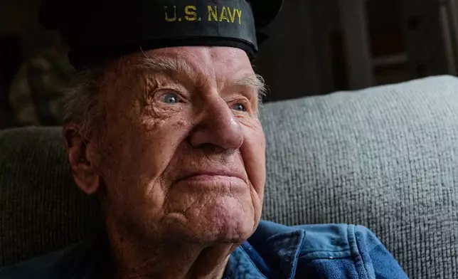 Freeman K. Johnson, a 106-year-old Pearl Harbor survivor, listens to a question during an interview at his home, May 6, 2026, in Centerville, Mass. (AP Photo/Charles Krupa)