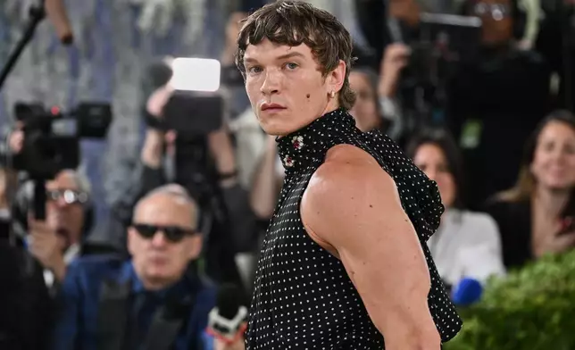 Connor Storrie arrives at The Metropolitan Museum of Art's Costume Institute benefit gala celebrating the opening of the "Costume Art" exhibition on Monday, May 4, 2026, in New York. (Photo by Evan Agostini/Invision/AP)