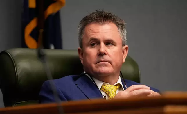 Louisiana state Rep. Gerald Beaullieu, R-Dist. 48, chairman of House and Governmental Affairs Committee, listens during a hearing over redistricting in Baton Rouge, La., Thursday, May 21, 2026. (AP Photo/Gerald Herbert)