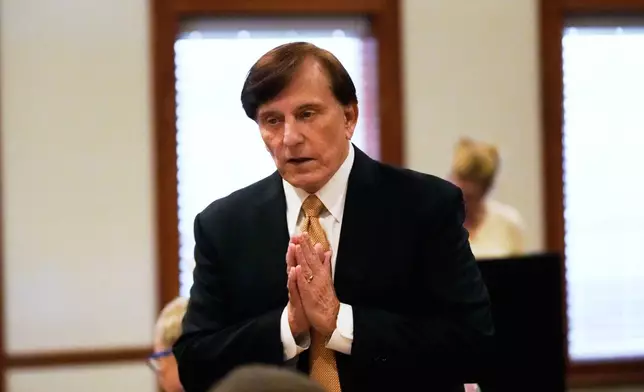 U.S. Senate candidate, current Louisiana treasurer and former U.S. Representative (R-La.) John Fleming, speaks at a Ronald Reagan Newsmaker Luncheon in Baton Rouge, La., Tuesday, May 12, 2026. (AP Photo/Gerald Herbert)