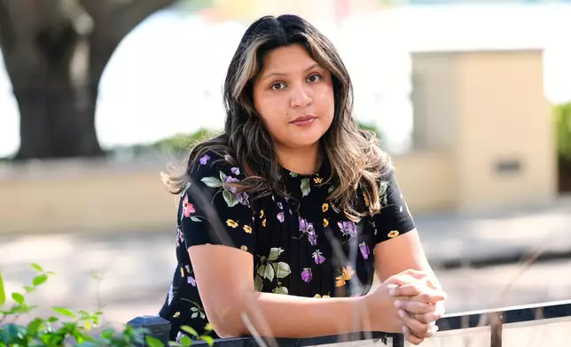 Melani Candia, whose DACA status has lapsed, at a neighborhood in Orlando, Fla., on April 23, 2026. (AP Photo/John Raoux)
