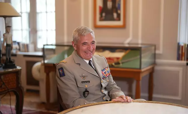 Invalides governor, Gen. Christophe de Saint Chamas, is interviewed at the National Institution of Invalides in Paris, on May 6, 2026.(AP Photo/Thibault Camus)