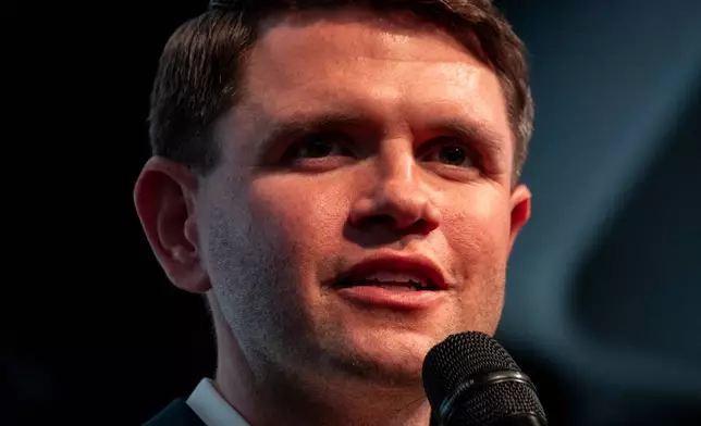 Texas state Rep. and Democratic Senate candidate James Talarico attends a rally in Houston, Wednesday, May 27, 2026. (AP Photo/Joel Angel Juarez)