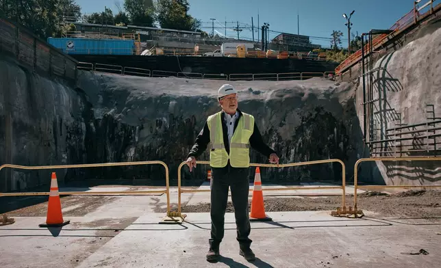James Starace, chief of program delivery for the Gateway Development Commission, speaks during a media tour of the Palisades Tunnel Project, part of the Gateway Program, on Tuesday, May 12, 2026, in North Bergen, N.J. (AP Photo/Andres Kudacki)
