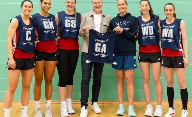 Ideagen CEO, Ben Dorks, with Commonwealth Netball hopefuls