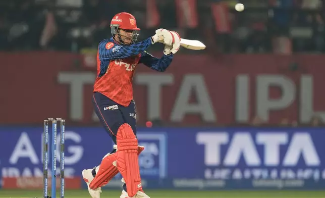 Punjab Kings' Priyansh Arya plays a shot during the Indian Premier League cricket match between Delhi Capitals and Punjab Kings in Dharamshala, India, Monday, May 11, 2026. (AP Photo/Ashwini Bhatia)