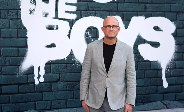 Showrunner Eric Kripke arrives at the premiere of the series finale of the fifth season of the Amazon Prime Video series "The Boys" on Tuesday, May 19, 2026, at The United Theater on Broadway in Los Angeles. (AP Photo/Chris Pizzello)