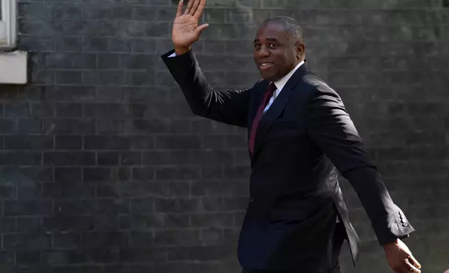 Britain's Deputy Prime Minister David Lammy arrives for a cabinet meeting in Downing Street, London, Tuesday, May 12, 2026 as Prime Minister Keir Starmer is facing the biggest threat yet to his authority after a growing number of disaffected lawmakers called for him to step down.(AP Photo/Kirsty Wigglesworth)