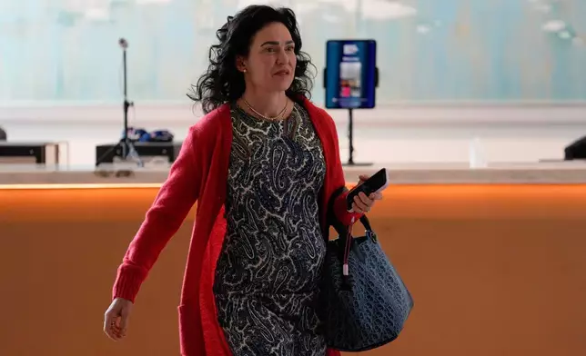 Carlie Irsay-Gordon, owners and CEO of the Indianapolis Colts, arrives at the NFL football owners' meetings Tuesday, May 19, 2026, in Orlando, Fla. (AP Photo/John Raoux)