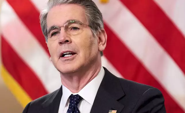 Treasury Secretary Scott Bessent meets with members of the Association of Mature American Citizens (AMAC), about financial literacy, Wednesday, April 29, 2026, at the Treasury Department, in Washington. (AP Photo/Jacquelyn Martin)