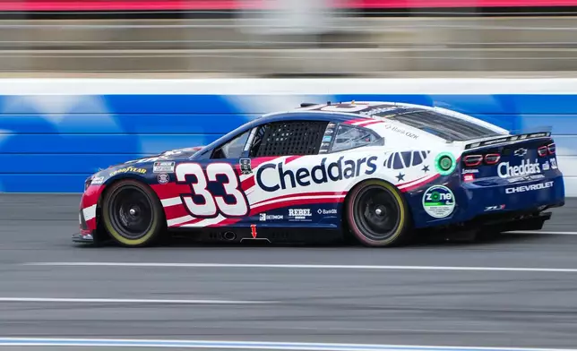Austin Hill steers down the front stretch during a NASCAR Cup Series auto race, Sunday, May 24, 2026, in Charlotte, N.C. (AP Photo/Matt Kelley)