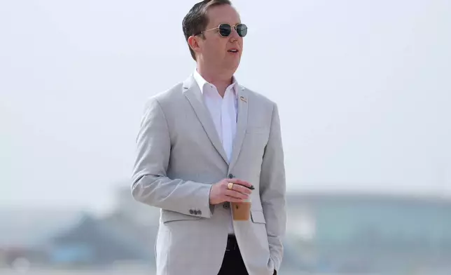U.S. Special Envoy for South and Central Asia and Ambassador to India Sergio Gor waits to join United States Secretary of State Marco Rubio at Indira Gandhi International Airport in New Delhi, India, Monday, May 25, 2026. (AP Photo/Julia Demaree Nikhinson, Pool)