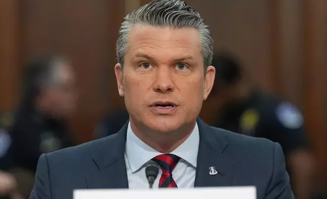 Defense Secretary Pete Hegseth testifies at a House Appropriations subcommittee budget hearing for the Department of Defense, Tuesday, May 12, 2026, in Washington. (AP Photo/Alex Brandon)