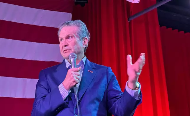 Georgia gubernatorial candidate Rick Jackson speaks to the Atlanta Young Republicans in Atlanta Thursday, May 7, 2026 (AP Photo/Jeff Amy)