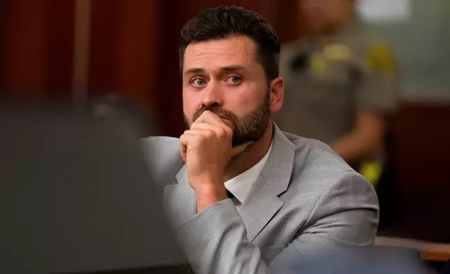 Dakota Mortensen appears in Third District Court for a hearing regarding protective orders in Salt Lake City on Thursday, April 30, 2026. (Bethany Baker/The Salt Lake Tribune via AP, Pool)
