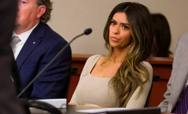 Taylor Frankie Paul appears in Third District Court for a hearing regarding protective orders between her and her former partner Dakota Mortensen in Salt Lake City, Thursday, April 30, 2026. (Bethany Baker/The Salt Lake Tribune via AP, Pool)