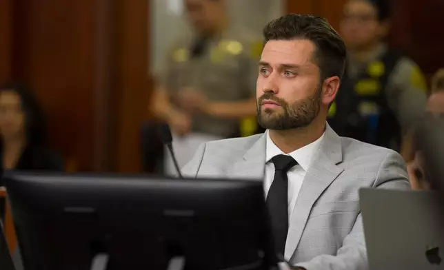 Dakota Mortensen appears in Third District Court for a hearing regarding protective orders between him and his former partner Taylor Frankie Paul in Salt Lake City, Thursday, April 30, 2026. (Bethany Baker/The Salt Lake Tribune via AP, Pool)