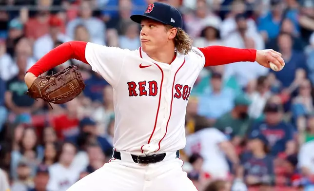 Boston Red Sox pitcher Connelly Early (71) throws to a Atlanta Braves batter during the second inning of a baseball game, Wednesday, May 27, 2026, in Boston. (AP Photo/Mary Schwalm)