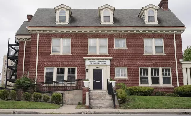 The Detroit Association of Women's Clubs building is seen Wednesday, May 13, 2026, in Detroit. (AP Photo/Mike Householder)