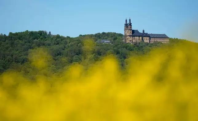 Outside view of the catholic monastery church of Banz in Bad Staffelstein, Germany, Saturday, May 2, 2026. (AP Photo/Matthias Schrader)
