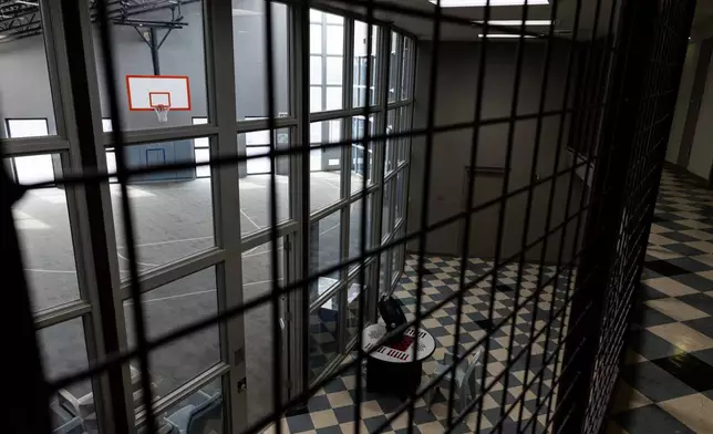 The commons area of Mary Dickerson Juvenile Justice Center stands outside rows of cells, Feb. 24, 2026, in Camdenton, Mo. (AP Photo/Austin Johnson)