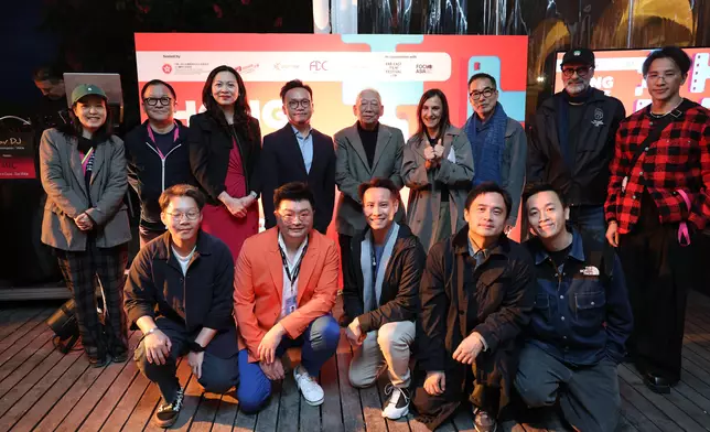 The Cultural and Creative Industries Development Agency under the Culture, Sports and Tourism Bureau, and the Hong Kong Film Development Council (FDC) led an industry delegation to participate in the 28th Far East Film Festival (FEFF) in Udine, Italy, held from April 24 to May 2 (Udine time). The delegation witnessed Hong Kong’s veteran director and acclaimed action choreographer Yuen Woo-ping receiving FEFF's Golden Mulberry Award for Lifetime Achievement. Photo shows Assistant Commissioner for Cultural and Creative Industries and the Secretary-General of the FDC, Mr Gary Mak (fourth left, back row); Yuen (centre, back row), and the industry delegation attending the Hong Kong Night networking reception on April 29 (Udine time). Source: HKSAR Government Press Releases
