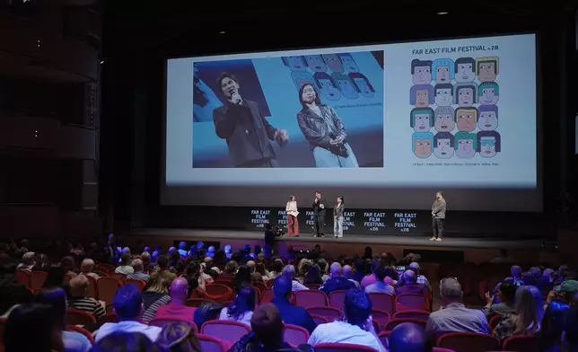 The Cultural and Creative Industries Development Agency (CCIDA) under the Culture, Sports and Tourism Bureau, and the Hong Kong Film Development Council (FDC) led an industry delegation to participate in the 28th Far East Film Festival (FEFF) in Udine, Italy, held from April 24 to May 2 (Udine time). CCIDA has also organised an array of events during the festival to promote the brand of Hong Kong cinema, and to assist Hong Kong emerging filmmakers to explore markets outside Hong Kong. Photo shows a Hong Kong emerging director attending a post-screening meet-and-greet session to engage with audiences. Source: HKSAR Government Press Releases