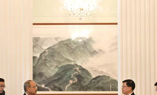 The Chief Executive, Mr John Lee, met with the visiting Prime Minister of Uzbekistan, Mr Abdulla Nigmatovich Aripov, at Government House today (May 6). Photo shows Mr Lee (right) and Mr Aripov (left) exchanging views on issues of mutual concern at Government House. Source: HKSAR Government Press Releases