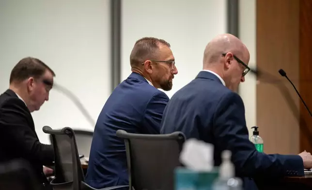 From left; Deputy Utah County Attorney Christopher Ballard, Deputy Utah County Attorney Ryan McBride and Deputy Utah County Attorney Chad Grunander appear in the 4th District Court in Provo, Utah, Tuesday, May 19, 2026 during a hearing for Tyler Robinson, accused in the fatal shooting of Charlie Kirk. (Trent Nelson/The Salt Lake Tribune via AP, Pool)