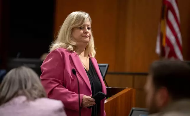 Defense attorney Kathryn Nester appears in the 4th District Court in Provo, Utah, Tuesday, May 19, 2026 during a hearing for Tyler Robinson, accused in the fatal shooting of Charlie Kirk. (Trent Nelson/The Salt Lake Tribune via AP, Pool)