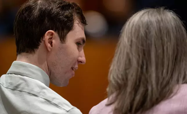 Tyler Robinson, left, accused in the fatal shooting of Charlie Kirk, appears during a hearing in the 4th District Court in Provo, Utah, Tuesday, May 19, 2026. (Trent Nelson/The Salt Lake Tribune via AP, Pool)